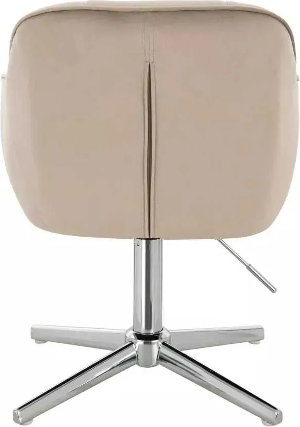 LuxuryForm DESIGN Stolička AVOLA VELUR na striebornom kríži - latte