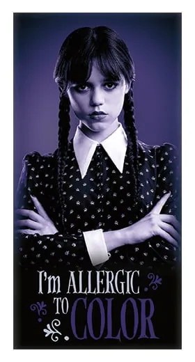 Čierno-fialová bavlnená detská osuška 70x140 cm Wednesday – Jerry Fabrics