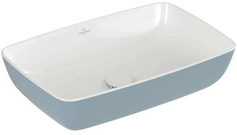 VILLEROY &amp; BOCH Artis obdĺžnikové umývadlo na dosku bez otvoru, bez prepadu, 580 x 380 mm, Frozen, 417258BCS6