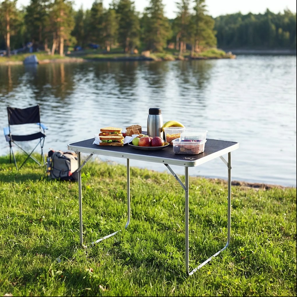 NC3401 TM. ŠEDÝ KEMPINGOVÝ STÔL 80×60×70 CM NILS CAMP