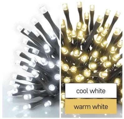 EMOS LED vonkajšia vianočná reťaz CLASSIC 2V1, 100xLED, 10m, teplá/studená biela, 8 funkcií