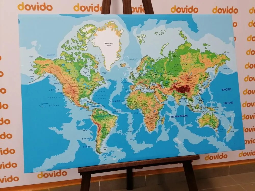 Obraz na korku klasická mapa sveta
