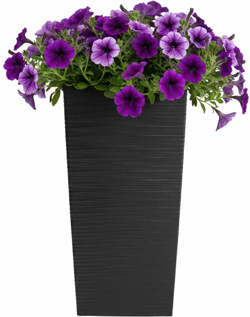 PLASTOVÝ KVETINÁČ PORTO RIFLO 67,5X35X35 CM ČIERNA