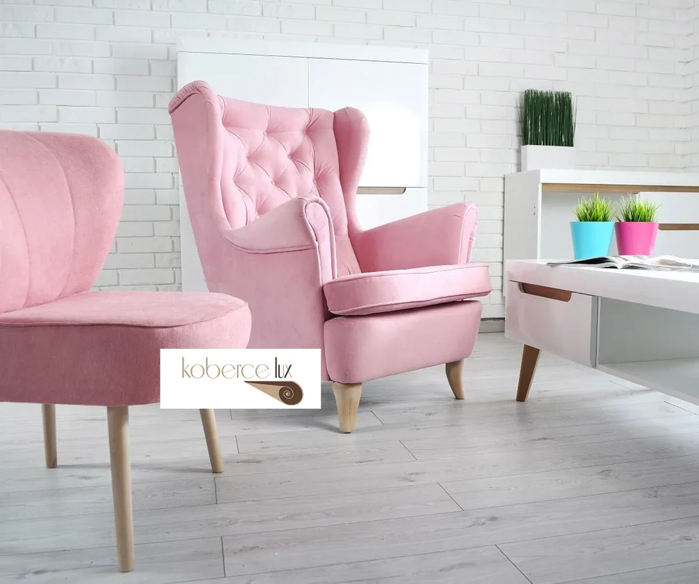 Kreslo Velvet Pink