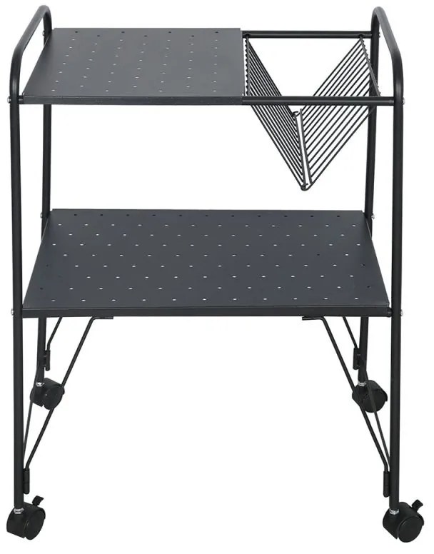 Kondela Príručný stolík pojazdný, viacúčelový, kov/plast, čierna, KORETE