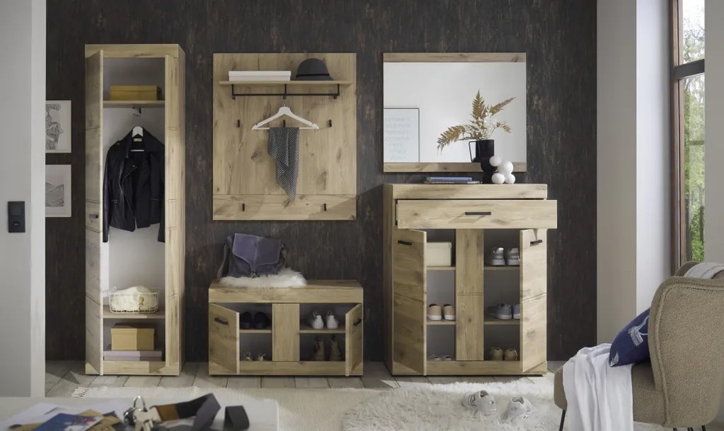 Predsieňová šatníková skriňa Barcelo, dub viking