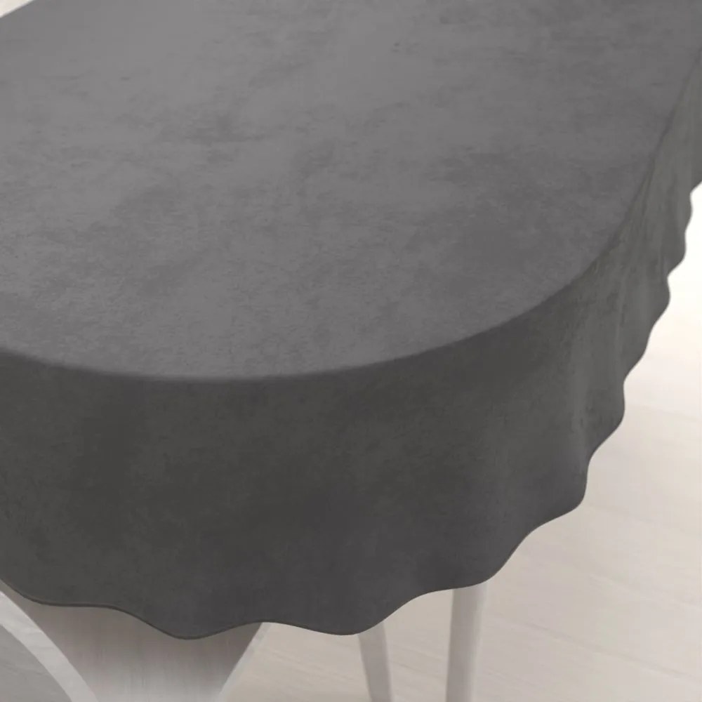 Biante Zamatový oválny obrus Velvet Prémium SVP-017 Tmavo sivý 140x220 cm