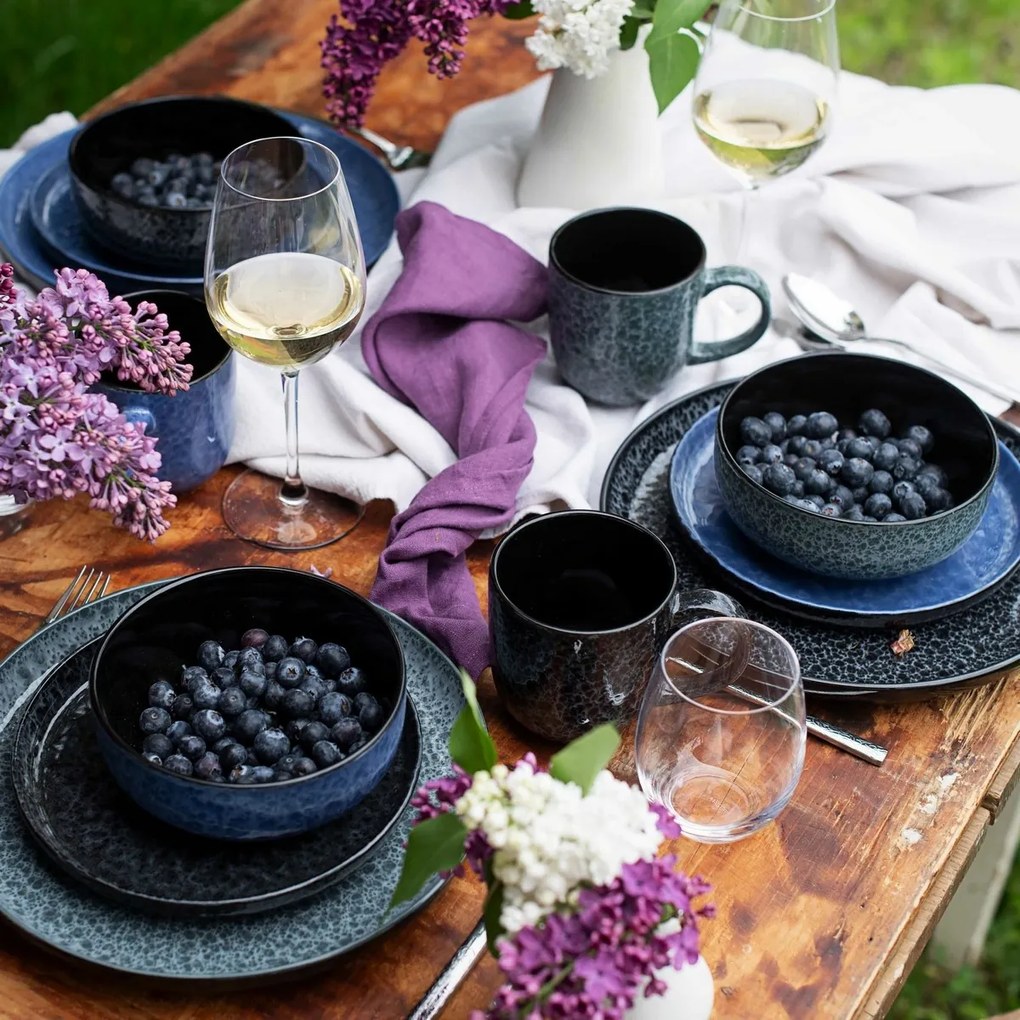 Mäser Jedálenská súprava riadu 16 ks FILIPPA – čierna