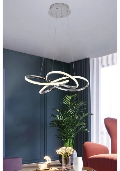 LED Stmievateľný luster na lanku LED/65W/230V 3000-6500K šedá + diaľkové ovládanie