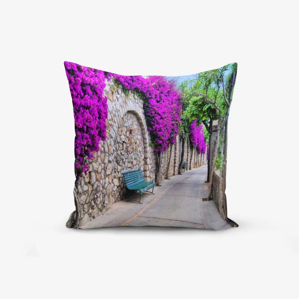 Obliečka na vankúš s prímesou bavlny Minimalist Cushion Covers Purple Street, 45 × 45 cm