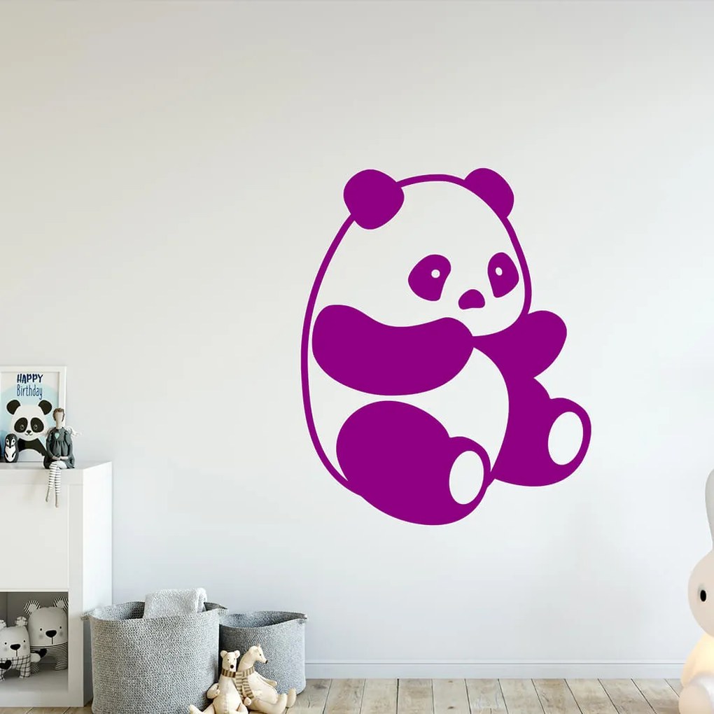 Veselá Stena Samolepka na stenu na stenu Roztomilá panda Farba: čierna