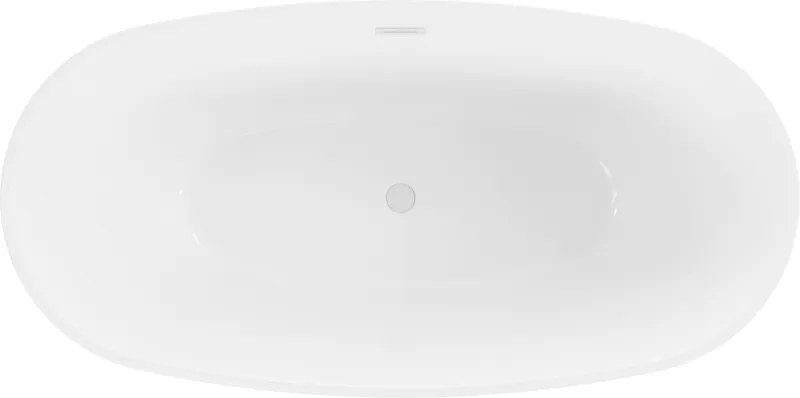 Mexen Eris, voľne stojaca vaňa 180 x 80 cm, biela-čierna, biely prepad, 53441808075-20
