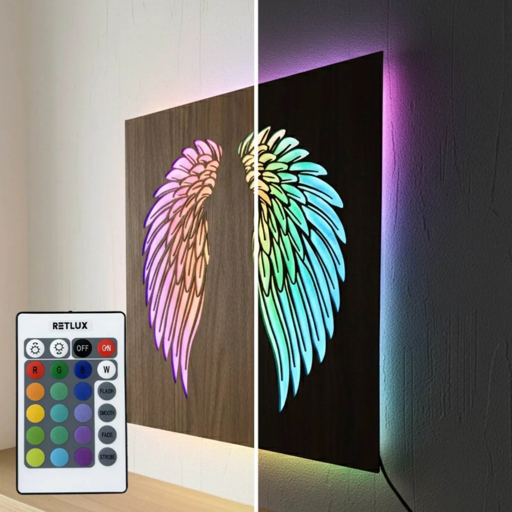 SENTOP | LED drevený obraz – Anjelske krídla | Podsvietená nástenná dekorácia od | SENTOP LED0501