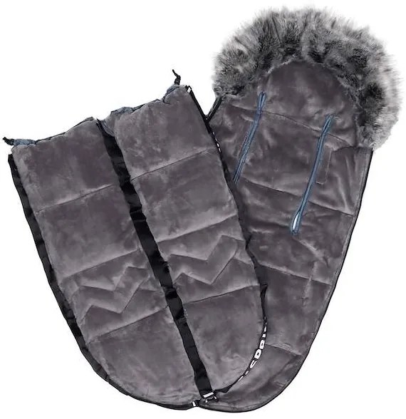 Spací vak s kožušinou na sánky SPRINGOS SB0049 - modrý