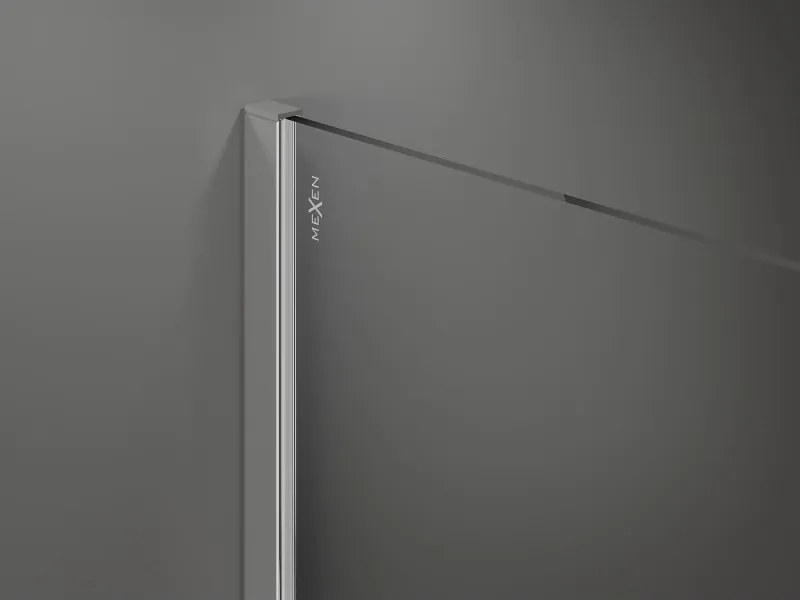 Mexen Kioto sprchová zástena 70x200 cm 8 mm, chrómový profil, sklo čierny vzor 2, 800-070-101-01-78