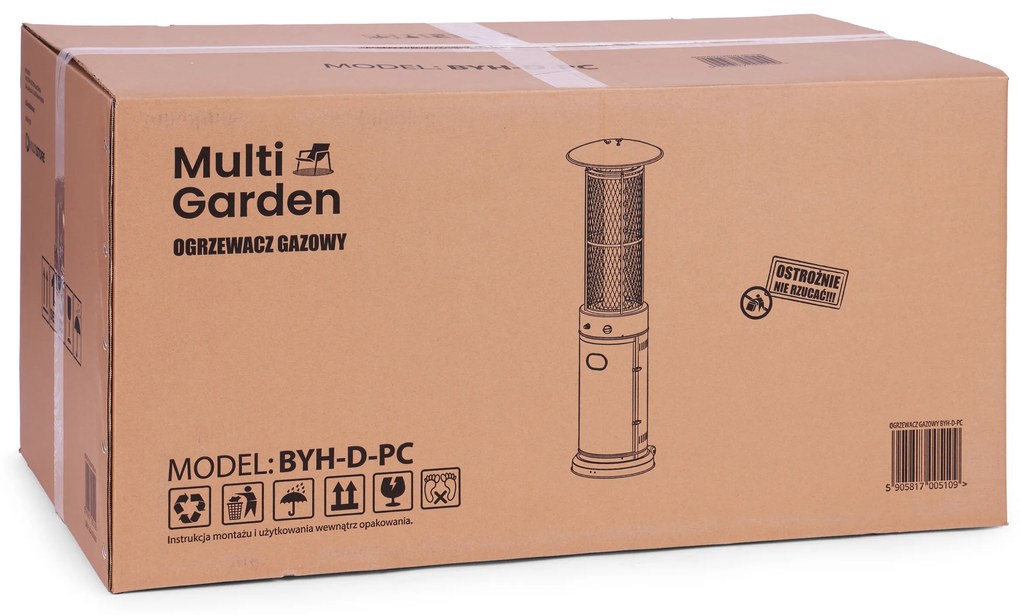 MultiGarden Vonkajší plynový ohrievač 11 kW sklenený MultiGarden