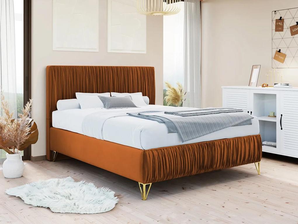 Manželská posteľ Kottos II, Rozmer postele: 120x200, Farba: Amor Velvet 4305