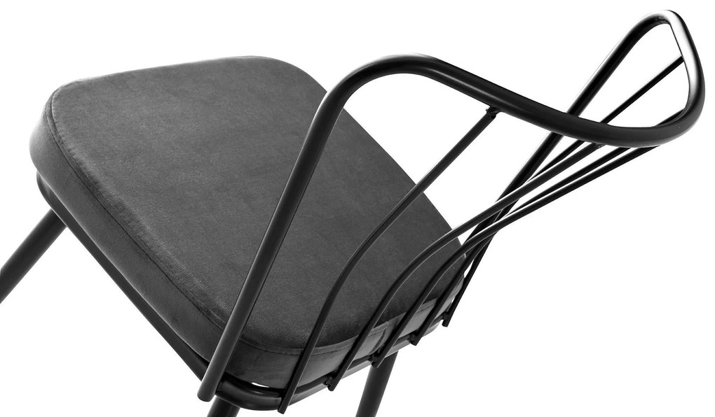 Súprava 4 ks jedálenských stoličiek Yildiz čierna/tmavosivá