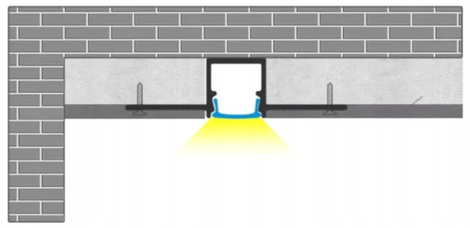 BERGE LED hliníkový profil zapustený 2m - sada