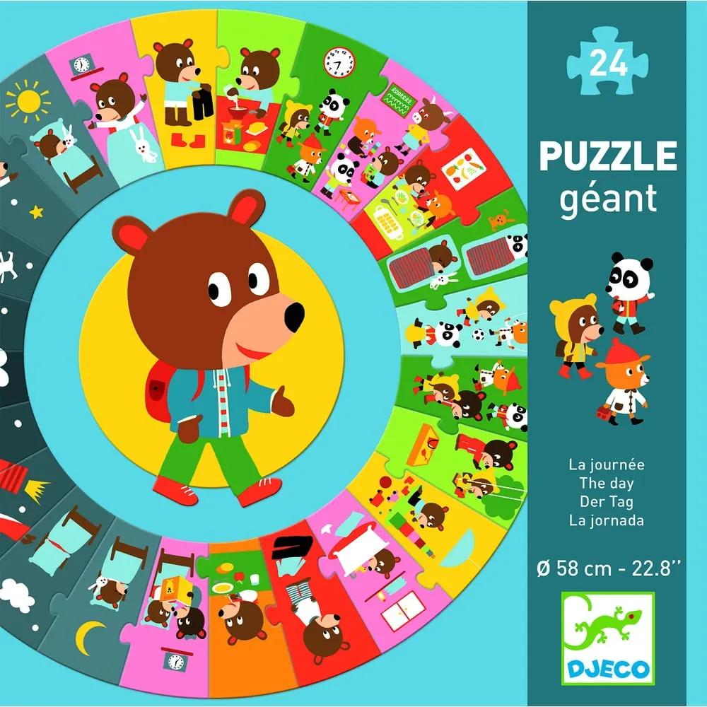 Detské puzzle Djeco Giga Deň, ⌀ 58 cm
