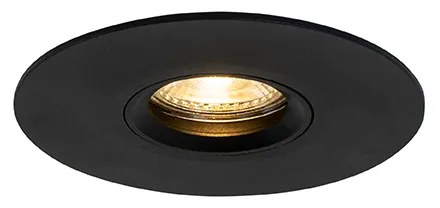 Sada 6 moderných zapustených bodových svietidiel čiernych 12 cm - Buco