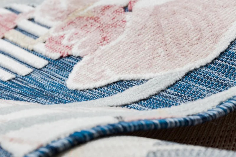 Dywany Łuszczów, Kusový koberec Botanic 65240 Flamingo navy – na von aj na doma, 117x170, modrá, chodba / predsieň