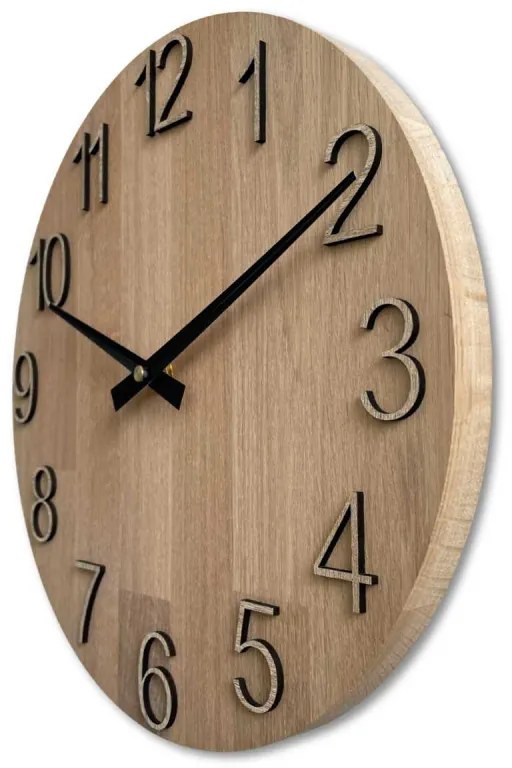 Nástenné hodiny drevené s vyrezávanými číslicami I SENTOP FB-MAS016-OSMO-3041-heads-black