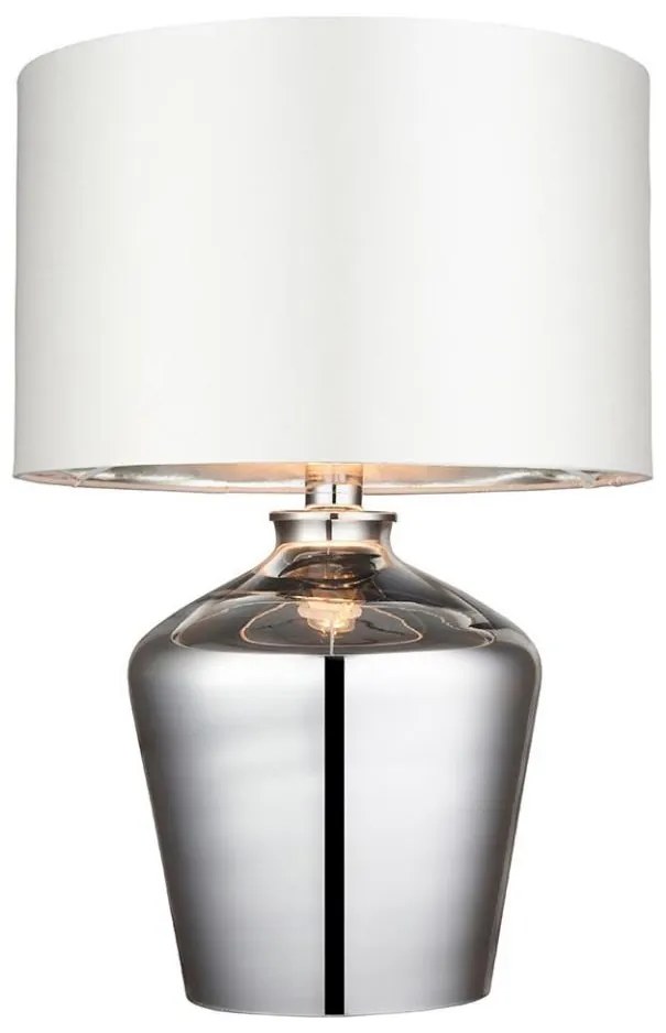 Endon 61198 - Stolná lampa WALDORF 1xE27/10W/230V lesklý chróm/biela