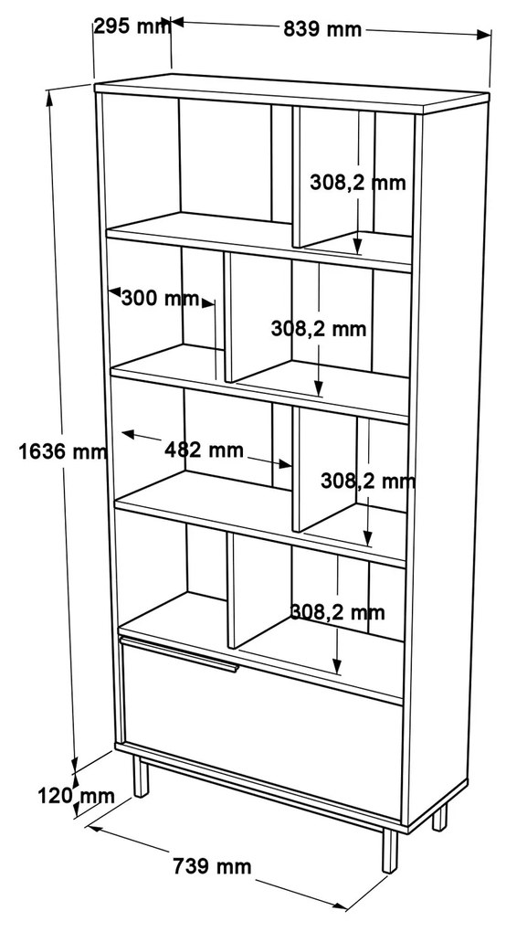 Regál Otto 4 (Orech + Dub). Vlastná spoľahlivá doprava až k Vám domov. 1073586