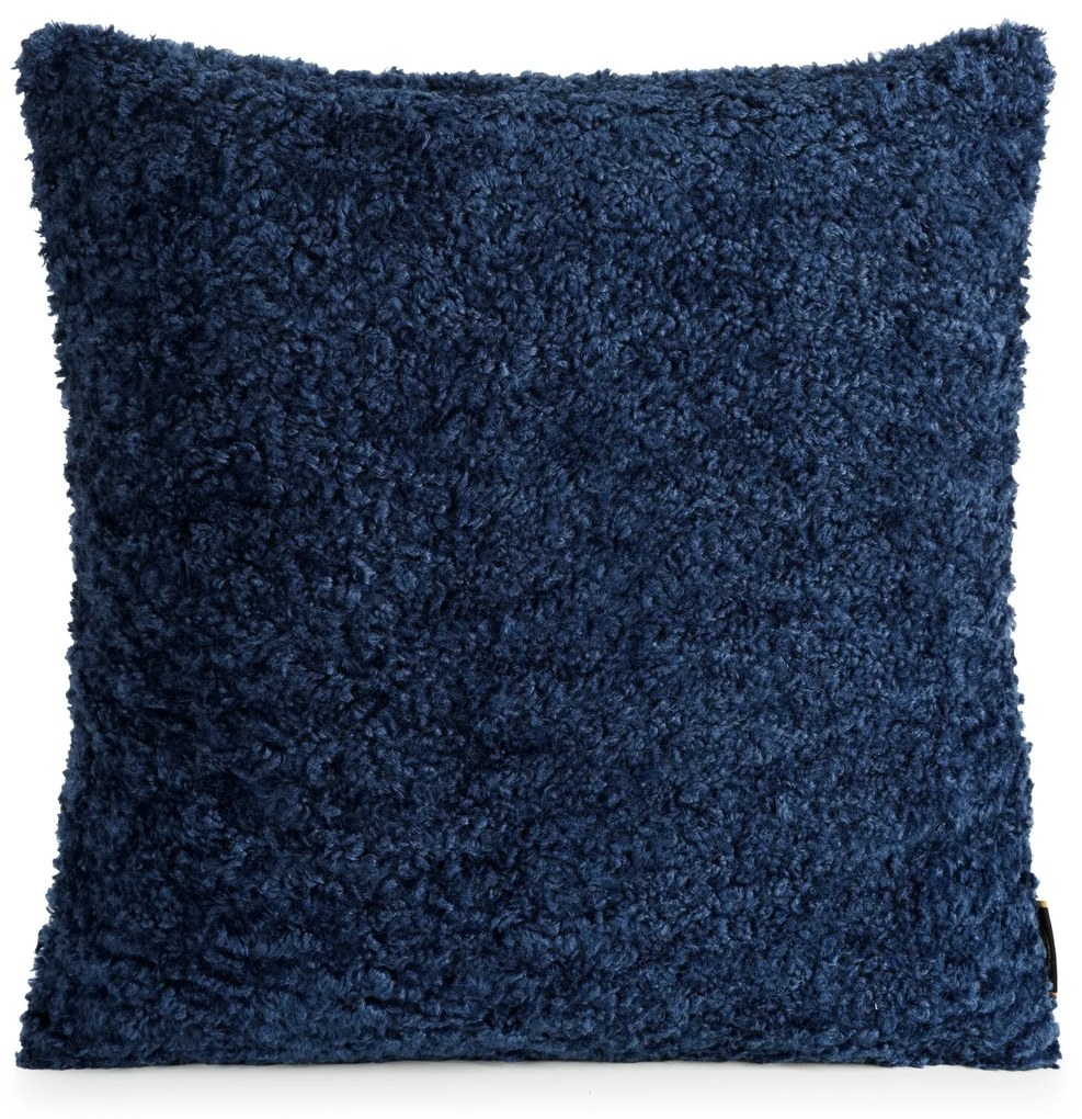 DEKORAČNÁ OBLIEČKA NA VANKÚŠ BUKLA 50X50 CM MODRÁ