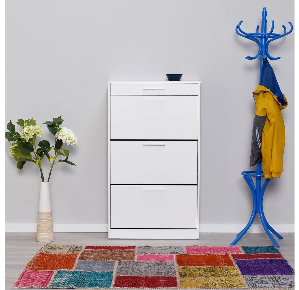 Botník (skrinka na topánky) Tosina 7 (diamantová biela). Akcia -19%. Vlastná spoľahlivá doprava až k Vám domov. 1094667