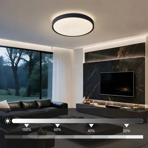 Brilagi - LED stmievateľné stropné svietidlo CORVO LED/72W/230V 3000-6000K čierne pr. 50 cm + diaľkové ovládanie