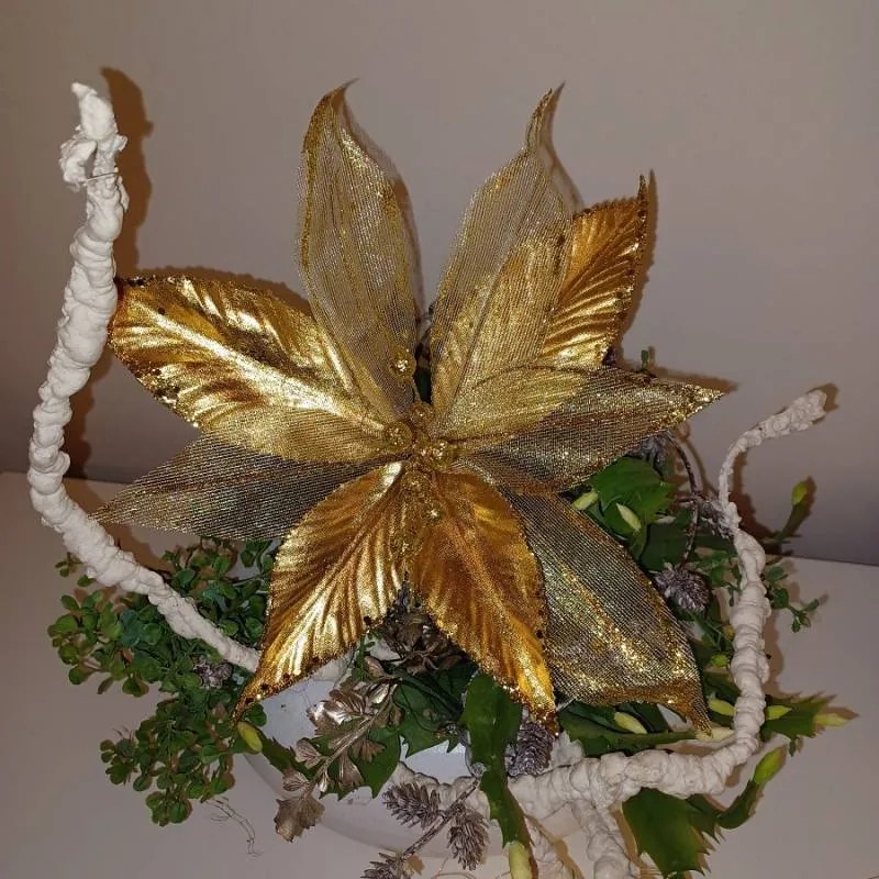 DECOLED Kvetina, 31 x 20 cm, zlatá