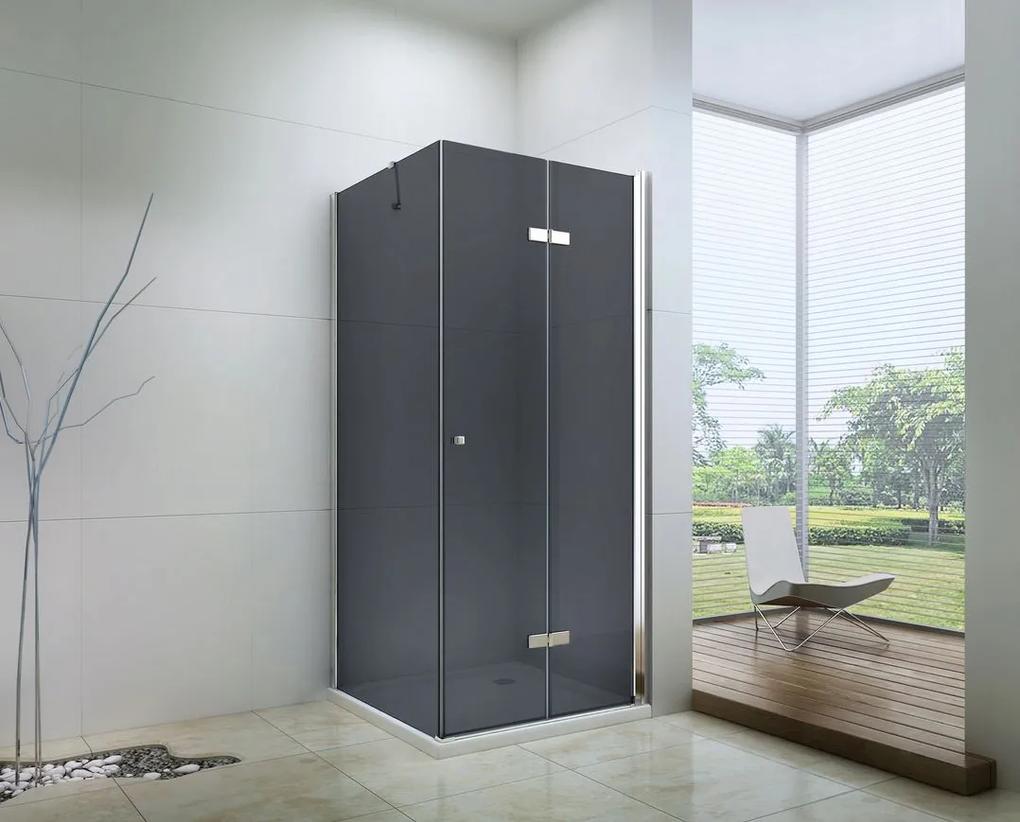 Mexen Lima, sprchovací kút 80 (dvere) x 60 (stena) cm, 6mm šedé sklo, chrómový profil, 856-080-060-01-40