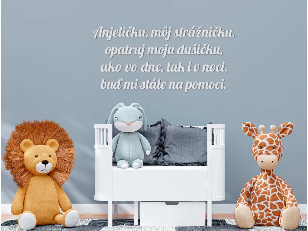 drevko Citát na stenu Anjeličku, môj strážničku Rozmer obrazu: 29 x 61,5 cm, Farba dekorácie: Čierna