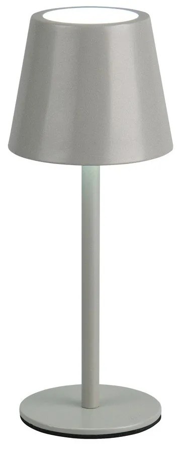 Sivá LED stolová lampa s kovovým tienidlom (výška 21 cm) Diaz – Reality