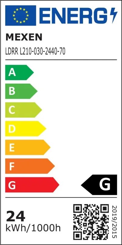 Mexen LDRR, LED stropné svietidlo na zapustenie, priemer 12 cm 30 cm, 24W, neutrálna - 4000K, 1920 lm, čierna - L210-030-2440-70