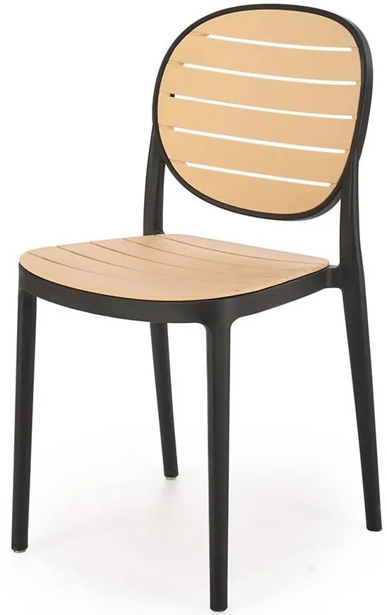 Stolička K529 čierna/prírodné