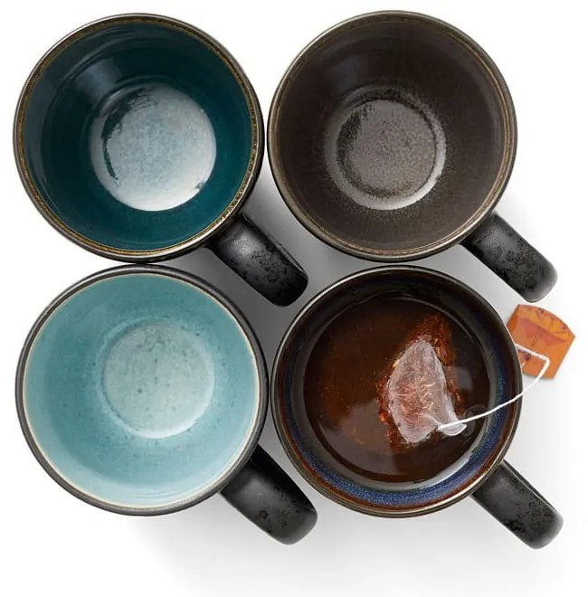 Čierne/tmavomodré keramické hrnčeky v súprave 4 ks 300 ml Gastro Black/Mix – Bitz