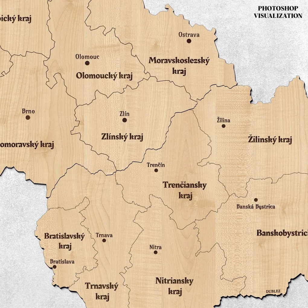 DUBLEZ | Nástenné mapy krajov - Česko a Slovensko | Obraz