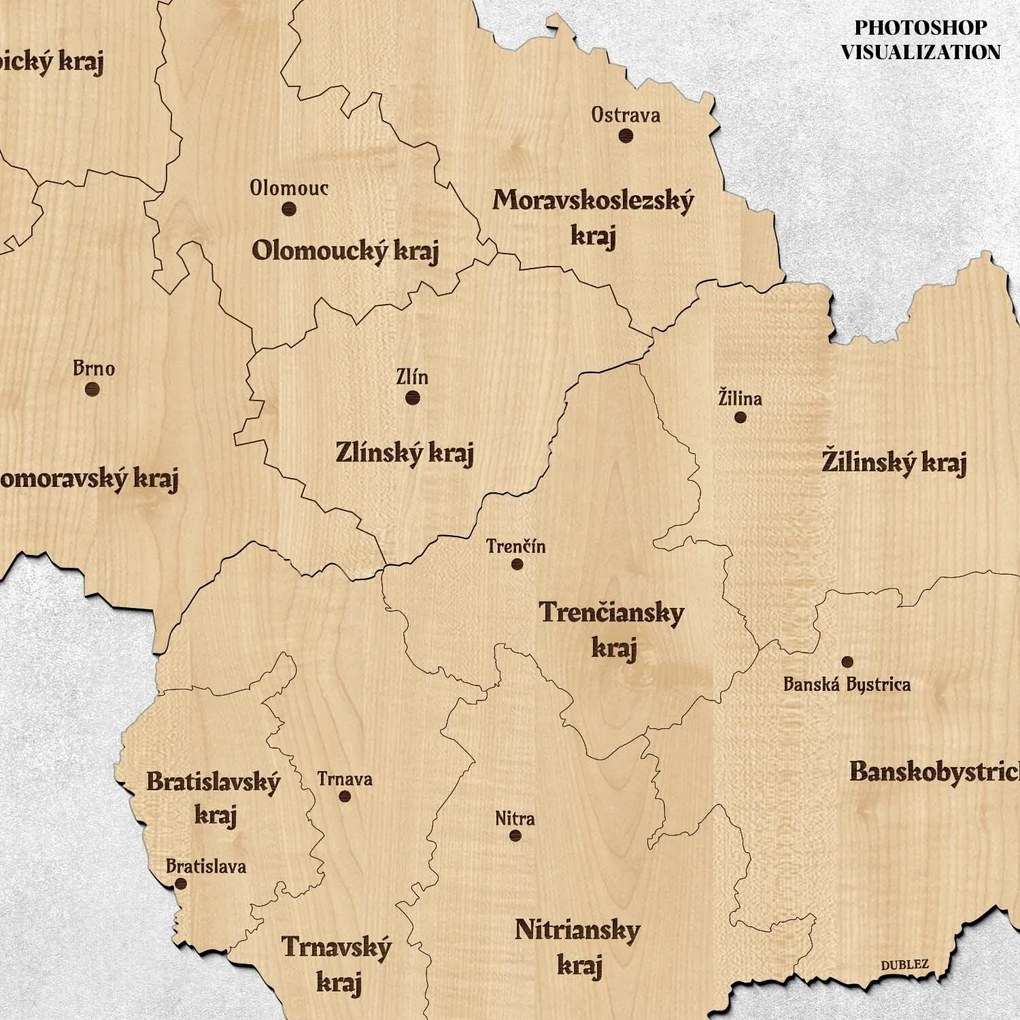 DUBLEZ | Nástenné mapy krajov - Česko a Slovensko