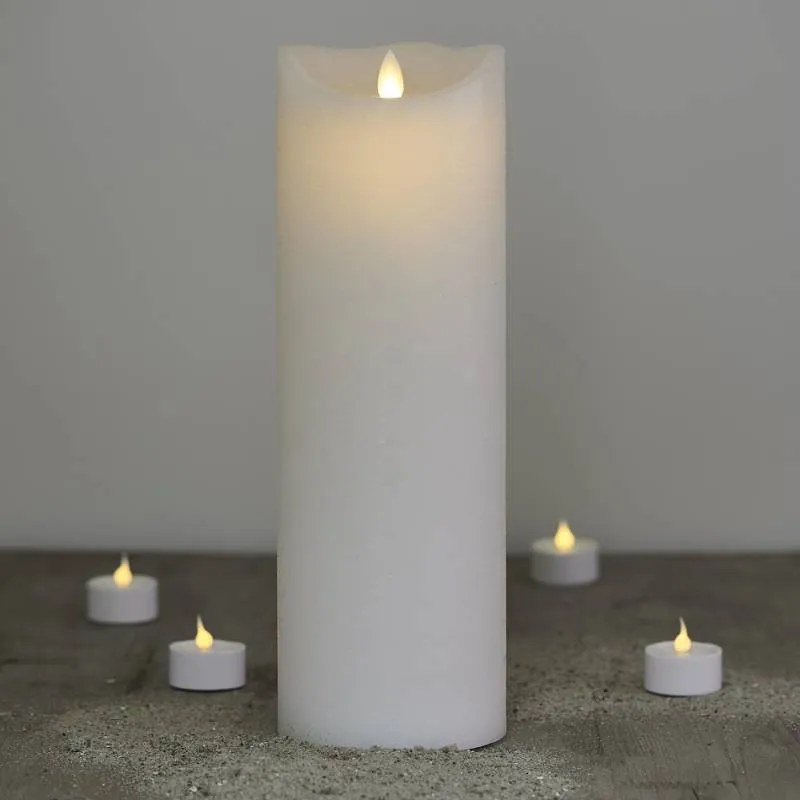 SIRIUS Vosková sviečka LED, 30 cm, biela