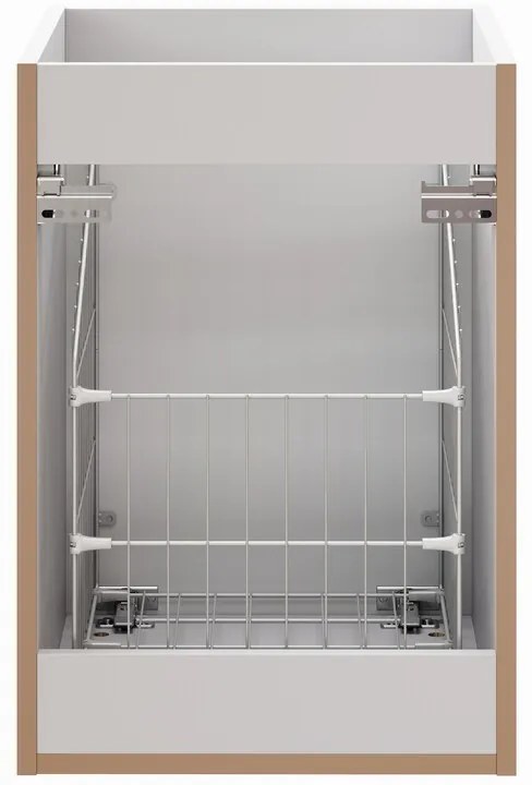 Závesná skrinka pod umývadlo Casad s doskou a košom na bielizeň 120 cm biela