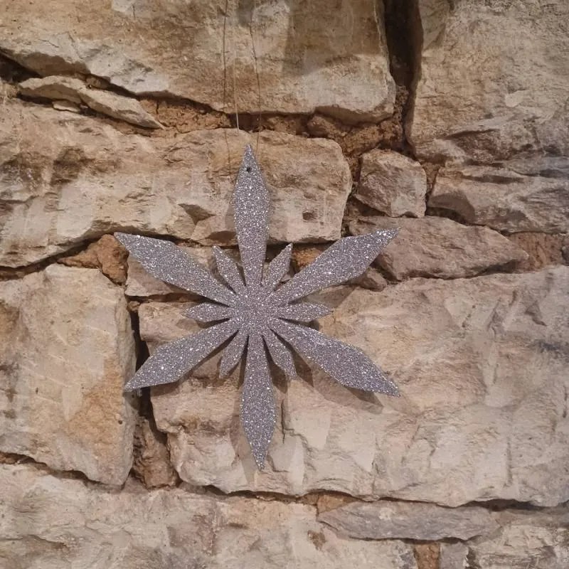 DECOLED Vločka III, pr. 15 cm, stříbrná