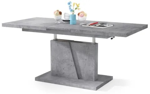 Rozkladací konferenčný stôl so zvíhacou doskou NINO šedá betón