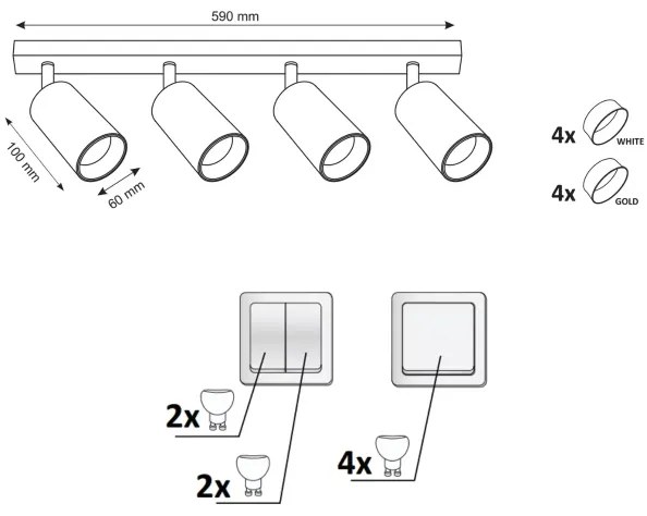 Bodové svietidlo MARIBEL 4xGU10/10W/230V biela