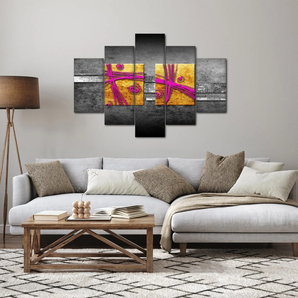Obraz farebných štvorcov na čiernom pozadí (150x105 cm)