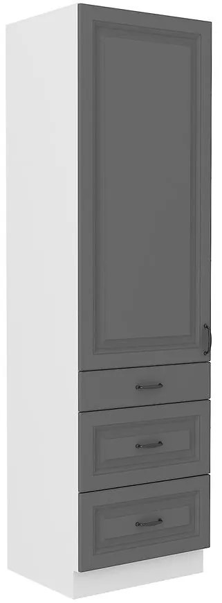 Kuchynská skrinka Stilo dustgrey/biely 60dks/210 3s 1f