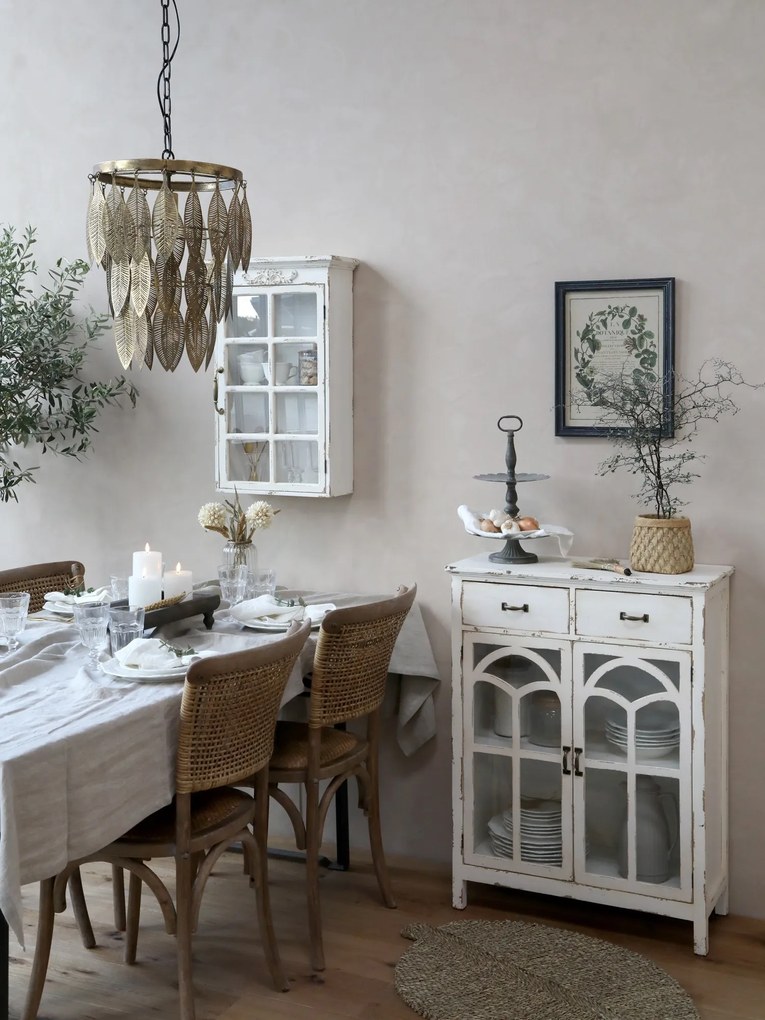 Prírodná drevená stolička s ratanovým výpletom Old French chair - 45*40*88 cm