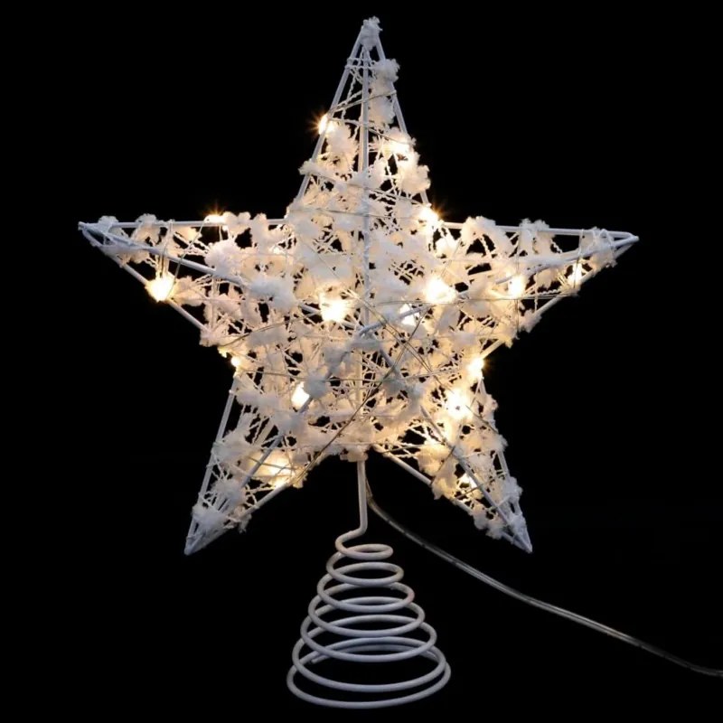 LED svetelná hviezda na vianočný stromček WHITE STAR 25 cm, biela